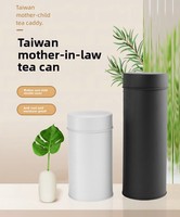 Couvercles intérieurs et extérieurs simples en gros de style Ins en fer blanc rond de qualité alimentaire Double joint thé café boîte en fer blanc emballage cadeau Matcha