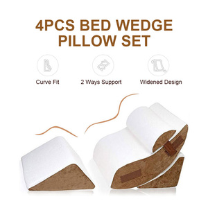 Phổ Biến Có Thể Điều Chỉnh Chỉnh Hình 4Pcs Gấp Bộ Nhớ Bọt Đọc Sách Nêm Gối Bọt 3 Pcs Nêm Gối Cho Giường - Product Image 5