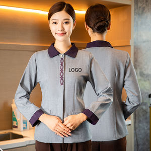 เสื้อเชิ้ตลำลองสำหรับร้านอาหารของโรงแรมเสื้อทำงานหนักคอปกทำความสะอาดเสื้อเชิ้ตแขนยาวทรงหลวมพอดีตัว - Product Image 1