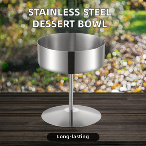 Haute qualité poli Design moderne 304 acier inoxydable crème glacée vin rouge pour gobelet fruits pouding Dessert bol - Product Image 2