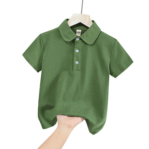 Polo à manches courtes pour enfants, 100 % coton, pour garçons et filles, nouveau style coréen, couleur unie, respirant, col à revers, haut fin pour l'été - Product Image 3