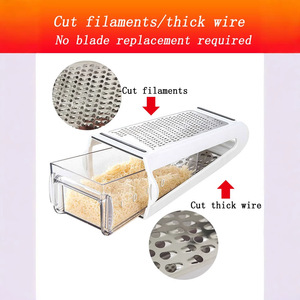 2 mặt phẳng không gỉ tỏi vắt đứng lên Mini thực phẩm khoai tây phô mai vắt đa Rau Shredder và trái cây Slicer vắt tay - Product Image 3