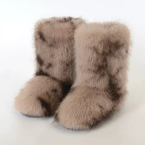 Bottes basses pour femmes en fourrure moelleuse de haute qualité, tendance automne, luxe, douces et confortables - Product Image 6