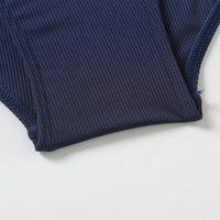 Meilleures ventes - Maillot de bain une pièce rembourré en polyester bleu marine pour femme, coupe ajustée, grandes tailles XL-4XL, pour tailles américaines personnalisées