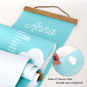 Regla precisa para la tabla de crecimiento de la altura del bebé con marco de fotos de madera maciza y lienzo de tela para decoración de pared - Product Image 3