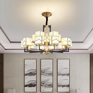 โคมไฟระย้าสไตล์จีนโมเดิร์นมินิมอลแบบเซน  ทำจากทองแดงทั้งชิ้น สำหรับห้องนั่งเล่น ห้องรับประทานอาหาร - Product Image 1