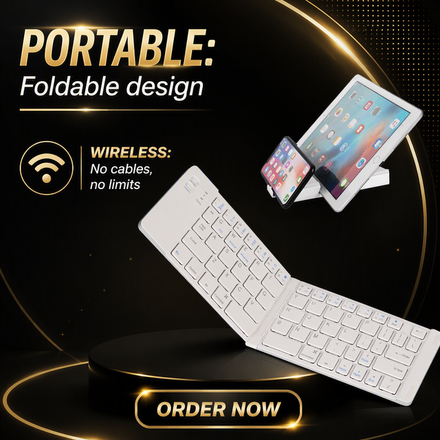 Custom Logo Wireless bluetooth Keyboard Foldable Mini Keyboard for apple iphone 5s