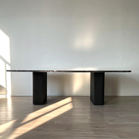 Ensemble de table à manger ovale en bois massif BYRON EMPERADOR, meubles en chêne vintage de luxe faits à la main pour salle à manger, inspiré de RH