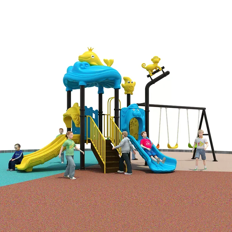 Children outdoor playground Playsets Multifunctional combine slide combined with slide and swing