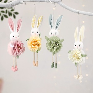 Ornements de <span class=keywords><strong>lapin</strong></span> pastel de printemps, <span class=keywords><strong>lapin</strong></span> de Pâques, cadeaux de fête festive, jouets en peluche, décorations suspendues florales de <span class=keywords><strong>lapin</strong></span> de Pâques - Product Image 1