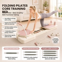 MURO Reformer de Pilates pliable 9 en 1, planche de fitness multifonctionnelle pour la maison