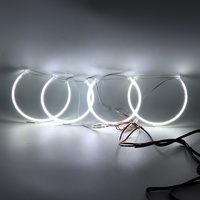 HYML 131MMX4pcs 131MM+146MM pour E30 E32 E36 E39 E46 E38 Anneau lumineux SMD blanc Angel Eye Halo DRL pour phare de voiture BMW Uprade