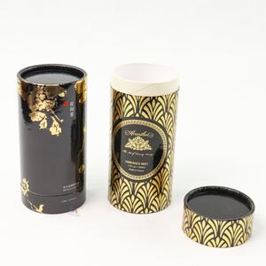 Emballage en tube de papier cylindrique artisanal de couleur personnalisée pour poudre libre, lotion, soin de la peau, cosmétique, parfum - Papier artisanal recyclé - Product Image 1