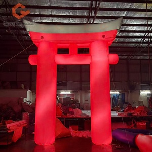 Arche gonflable lumineuse <span class=keywords><strong>LED</strong></span> en forme de bâtiment chinois, modèle personnalisé pour événements du Nouvel An chinois - Product Image 1