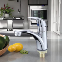 Robinet de lavabo de douche à poser sur le plan de travail, en alliage de zinc chromé, mélangeur, filtration d'eau, robinet de lavabo de salle de bain