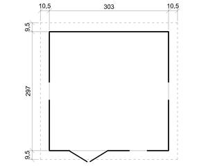 Timbela M335 Wooden Garden <b>Shed</b> 9m 2-17mm <b>Panels</b> Easy Assembly 324 X 316 X 226cm Outdoor Workshop Space Nature Pressure Treated - Product Image 4
