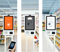 Système de caisse enregistreuse en libre-service Yingtouch 21,5 pouces pour supermarchés, centres commerciaux, magasins de proximité, avec fonction de lecture de codes QR