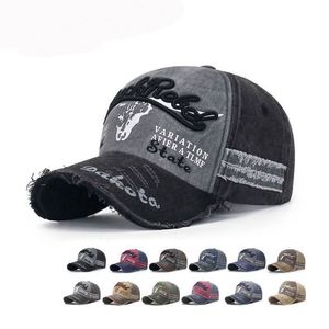 หมวกเบสบอลทรงสปอร์ตผ้าทวิลล์วินเทจสองสีแบบทำเก่า ปักโลโก้ ปีกโค้ง ป้องกันแสงแดด - Product Image 1