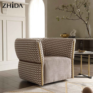 أطقم أرائك فاخرة لغرفة المعيشة، أثاث منزلي، كنبة صالة، طقم كنب إيطالي عصري من القماش المخملي - Product Image 3