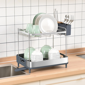 Wireking thiết kế mới thép không gỉ món ăn khô giá tấm giá nhà bếp Organizer đồ dùng chủ lưu trữ Kệ - Product Image 2