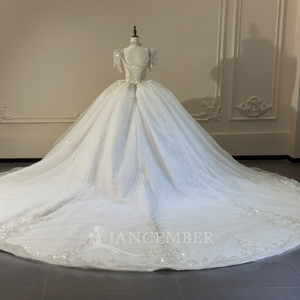 Vestido de Novia de Lujo Xs309 con Bordado Parisino, Cuello Alto con Cuentas de Cristal, Vestido de Gala con Diseño de la Torre Eiffel, Hecho a Medida por Jancember - Product Image 5