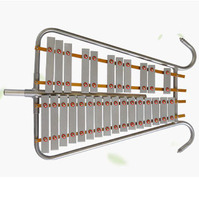 Glockenspiel Orff de Aluminio Plateado de 27 Tonos, Vibrafono en Caja para Educación Temprana en Jardín de Niños