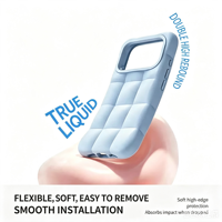 Coque de téléphone souple antichoc en silicone liquide Puff Cloud, design sportif, pour iPhone 18 17 Pro, vente en gros