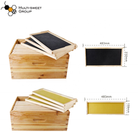 Ruche Langstroth Enduite de Cire 10 Cadres Kit Complet Équipement Apicole Boîte en Bois pour Abeilles