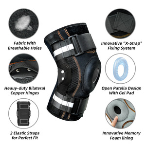 Knee Booster Sports Knee Brace Adjustable Support For Outdoor Fitness Running Protection Unisex Black - Product Image 2