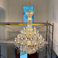 Lustre en cristal LED de style français vintage pour villa duplex, salon