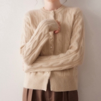 Cardigan coloré de qualité supérieure, nouveau fil 2026, 100 % cachemire, pull décontracté pour femme