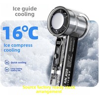 Ventilateur portable mini USB rechargeable avec pack de glace transparent, nouveau modèle, toucher frais, vent puissant, moteur électrique sans balais, 4000-6000mAh