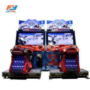 Machine d'arcade commerciale de course de motos des neiges à double liaison, à monnayeur, avec simulation de mouvement dynamique et cabine de conduite - Product Image 5