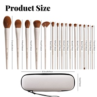 BS-MALL Ensemble de 15 pinceaux de maquillage professionnels, logo personnalisé, crème blanche de luxe, pinceaux cosmétiques vegan pour le visage avec support, OEM ODM
