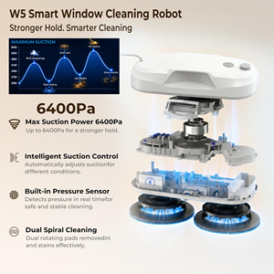 Robot de nettoyage de vitres intelligent AI à télécommande, super aspiration, pression adaptative, régulation de vitesse, pour grandes surfaces, avec pulvérisation - Product Image 6