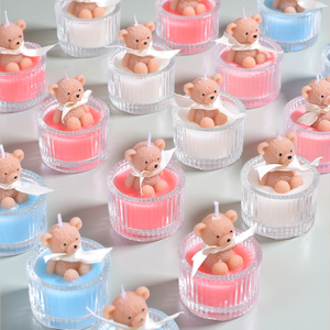 Handmade bé tắm hương liệu nến gấu thiết kế hình dạng làm bằng sáp cho ngày sinh nhật và các bên - Product Image 1