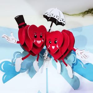 คู่การ์ดอวยพรทำด้วยมือบัตรแกะสลักกระดาษกลวง<span class=keywords><strong>2023</strong></span>ความคิดของขวัญวันวาเลนไทน์3D เทศกาลดอกไม้ป๊อปอัพการ์ดอวยพร - Product Image 4