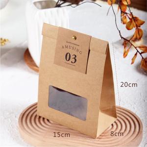 Sac en papier kraft fort pour cadeaux flocon de neige croustillant pour biscuit alimentaire accompagnant la boîte à main bateau de riz gluant pour la cuisson d'anniversaire - Product Image 6