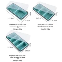 Boîte de conservation alimentaire en silicone à compartiments avec moule hermétique, design portable, capacité 301-500ML, double couche