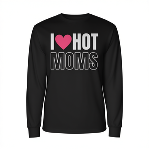 T-shirt à manches longues I Love Hot Moms pour hommes, chemise promotionnelle - Product Image 2