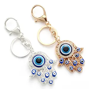 Fashion Style Jewelry Evil Eyes Hand Pendant Key Chain Turkish Blue Evil Eye Keychains