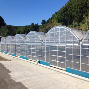 Grande serre commerciale multi-chapelles à toiture vitrée, structure en acier connectée par caniveaux pour l'agriculture de légumes et de fruits à haut rendement Skyplant - Product Image 1