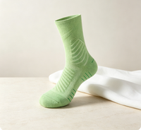 Chaussettes de cyclisme vert clair, ajustement anatomique, respirantes, pour le cyclisme sur route en plein air