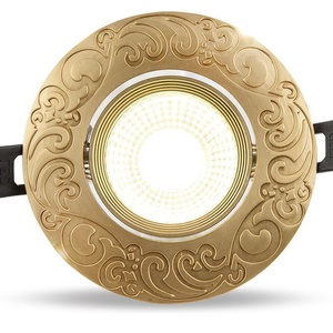 Proyecto de iluminación empotrada de latón Vintage 3W/5W/7W LED Downlight interior tallado clásico Retro Retrofit Downlight - Product Image 2