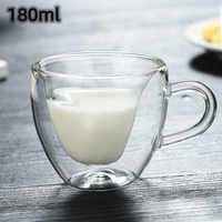 150Ml 5Oz Dubbelwandige Glazen Aangepaste Logo Hartvormige Koffie Melk Zwarte Thee Mok Warmte Koude Weerstand Valentijnsdag