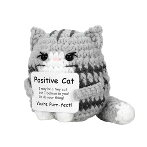 Mini-animaux en crochet positifs en gros pour cadeaux, poupées tricotées à la main inspirantes, cadeaux motivants en coton PP - Product Image 1