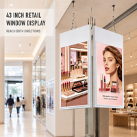 Écran d'affichage publicitaire LCD haute luminosité de 43 pouces, écran numérique suspendu au plafond pour les magasins commerciaux