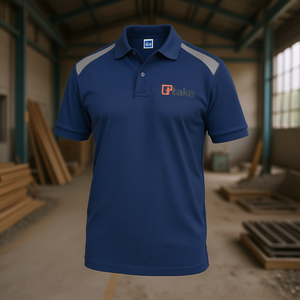 เสื้อโปโลแขนสั้นสีน้ำเงินแบบปกติสำหรับชุดทำงาน - Product Image 3