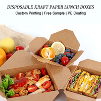 Boîte de papier d'emballage alimentaire personnalisé à usage unique pour livraison de salades traiteur Boîte à lunch en papier kraft pour aliments congelés à emporter