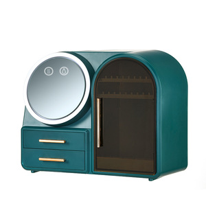 Cosmetic Storage <b>Box</b> With Mirror And Drawers For Desktop <b>Makeup</b> Organizer Solid Color 5L Capacity - Product Image 3